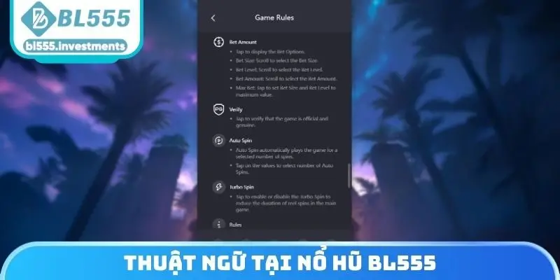 Thuật ngữ tại nổ hũ BL555